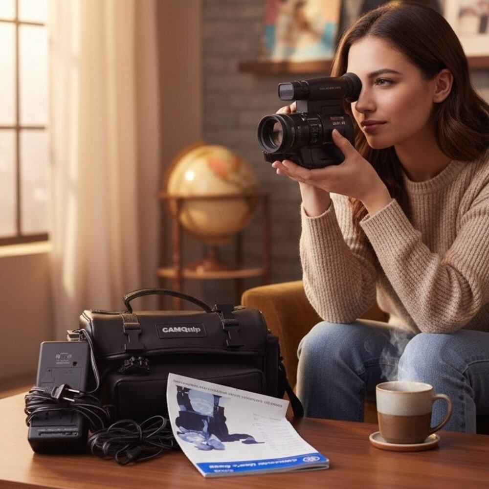 1994 General Electric GE VHS-C Camcorder CG506 & Case Charger Power Adapter